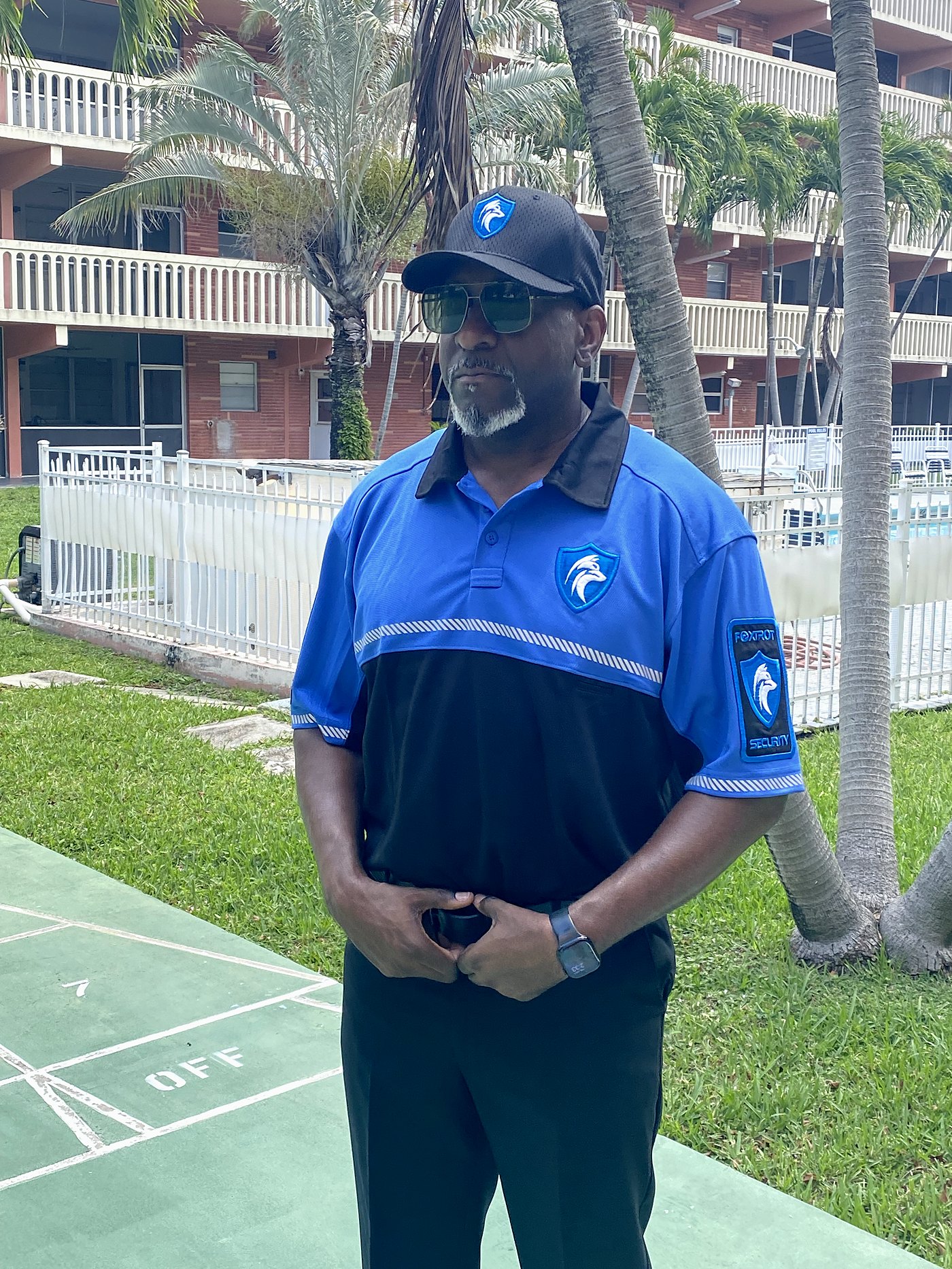 Foxtrot Security officer on post at a South Florida residential property